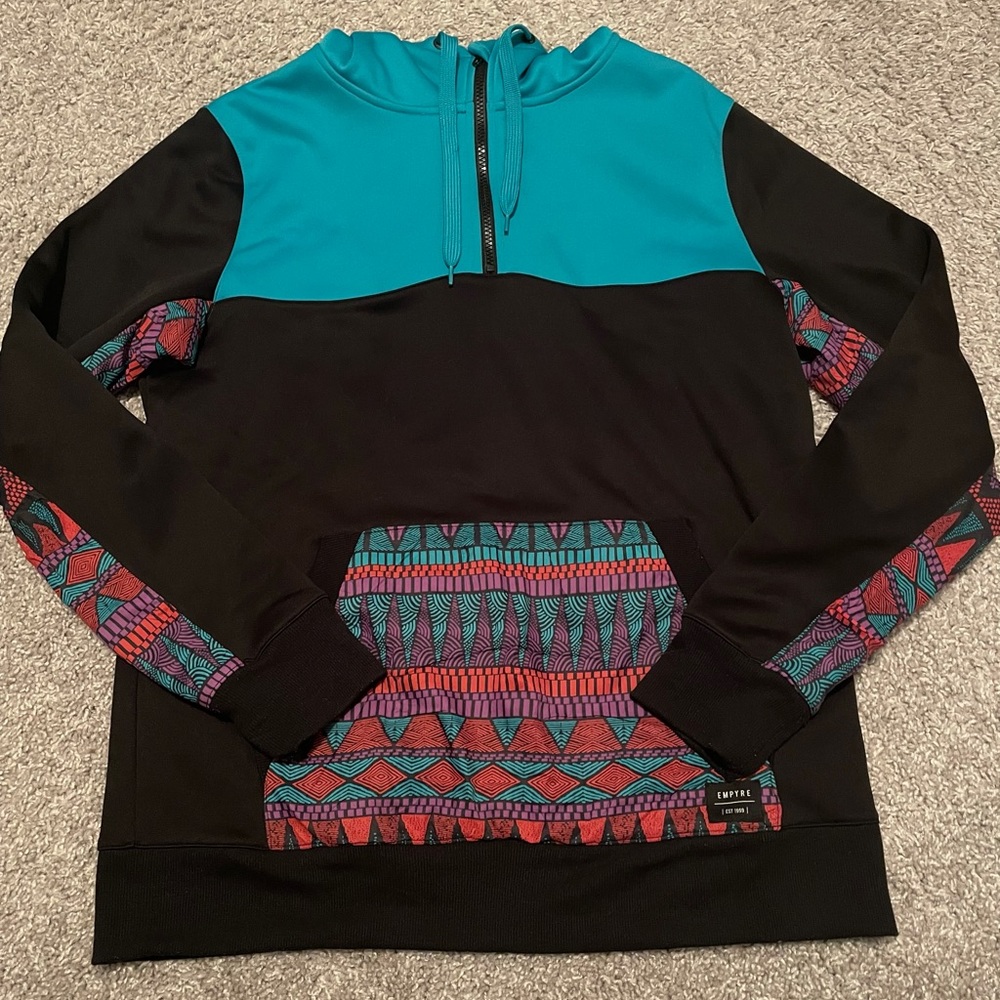 Empyre Quarter Zip Hoodie with Geometeic Details